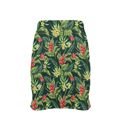 Tropical Folower Red Heliconia Print 17" Golf & Pickleball Skort with Pockets