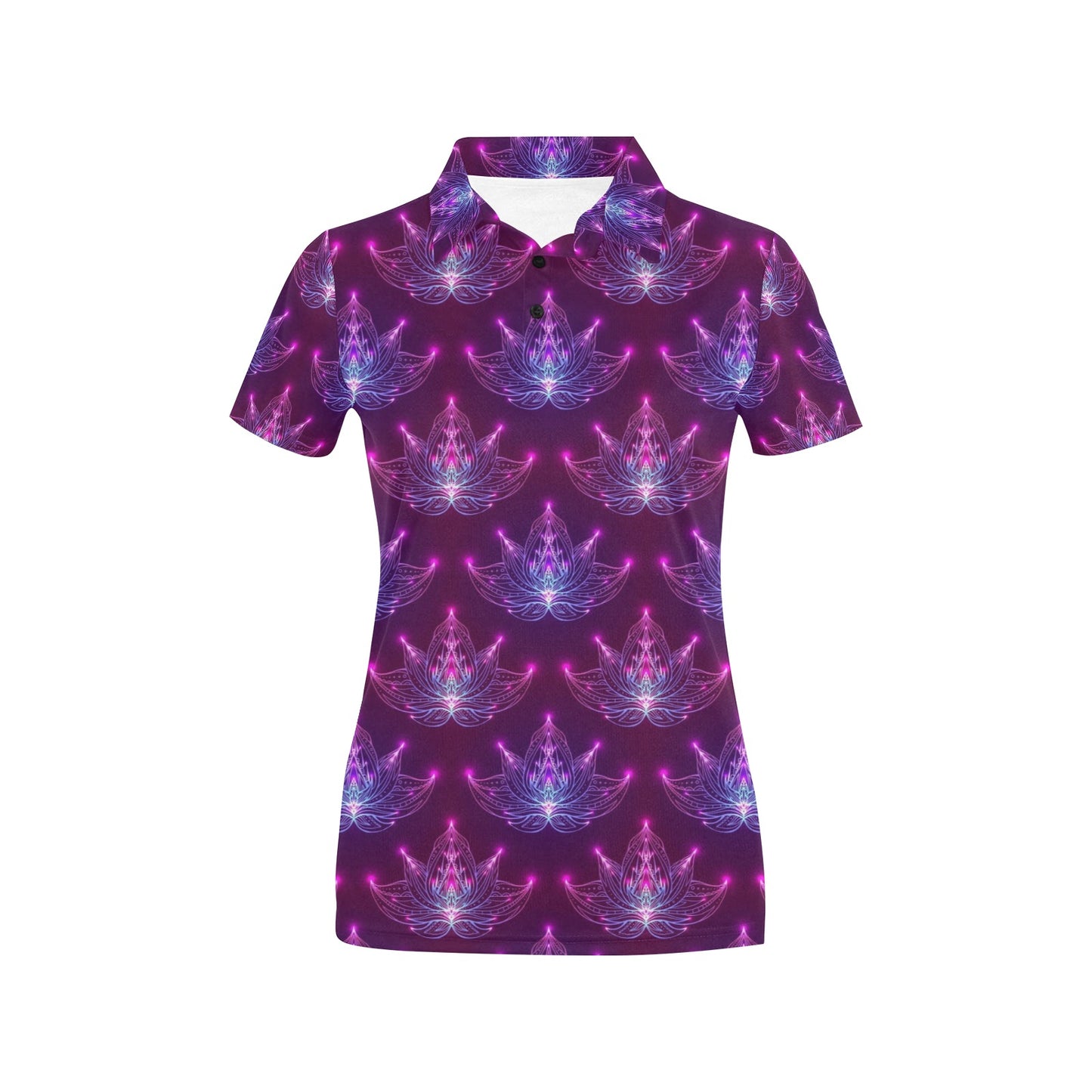 lotus Pattern Print Design LO01 Women's Polo Shirt