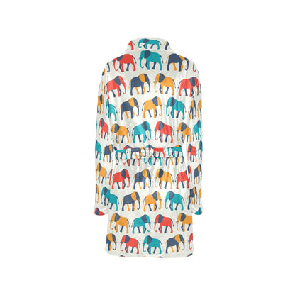 Elephant Colorful Print Pattern Women's Fleece Robe