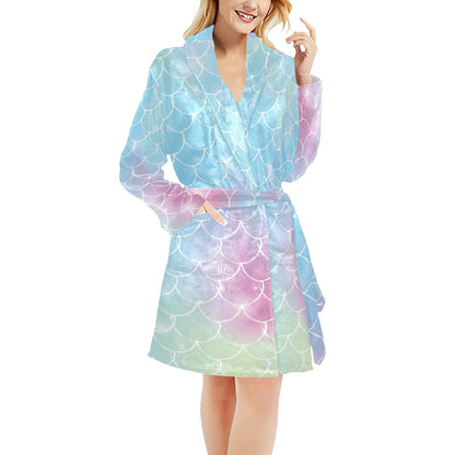 Rainbow Pattern Print Design A06 Women's Fleece Robe