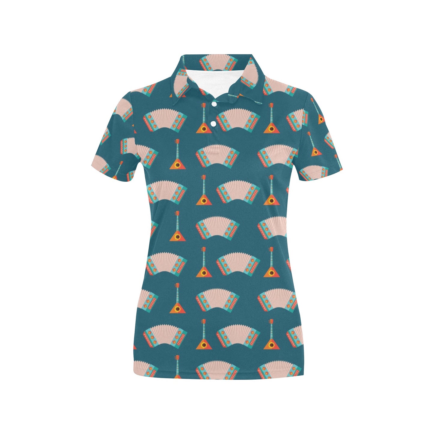 Accordion Print Design LKS402 Women's Polo Shirt