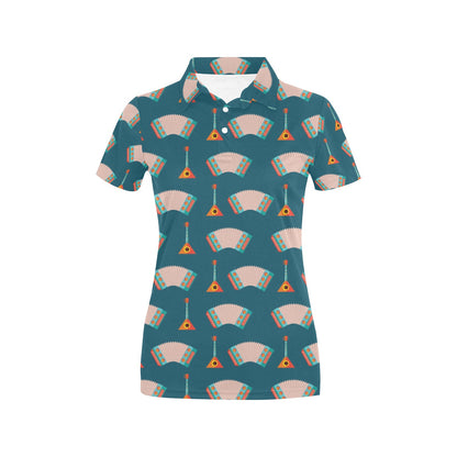 Accordion Print Design LKS402 Women's Polo Shirt