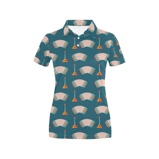 Accordion Print Design LKS402 Women's Polo Shirt