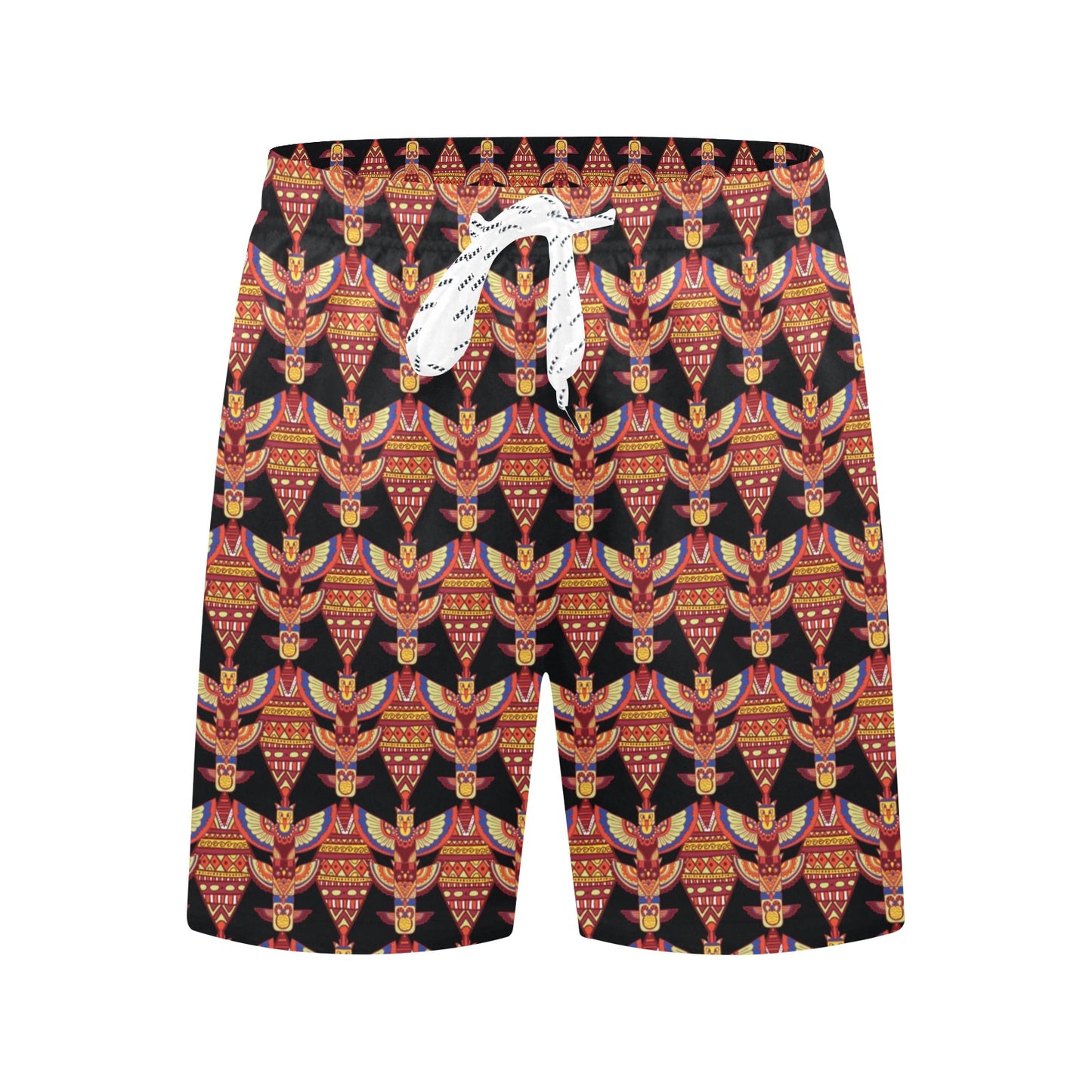 Totem Pole Print Men's Swim Trunks Beach Shorts
