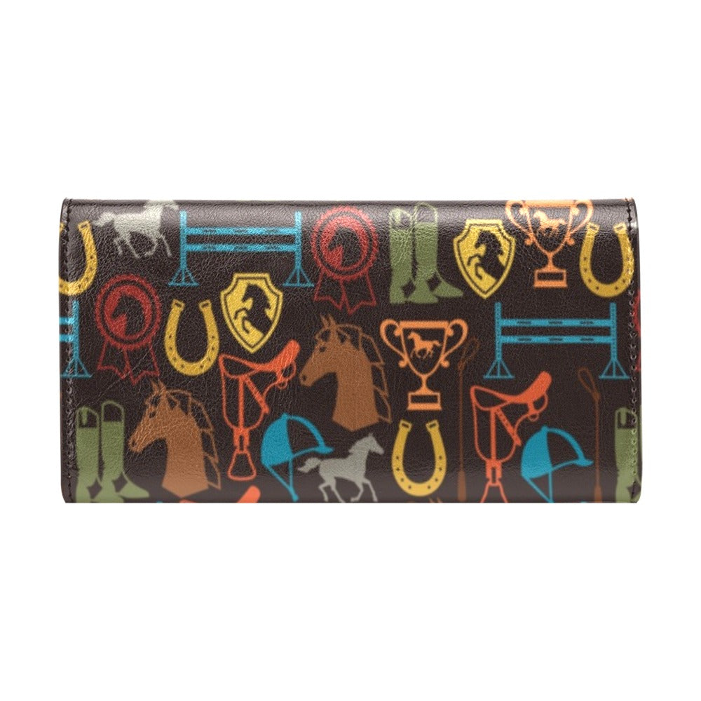 Equestrian Equipment Horse Colorful Women's Trifold Wallet