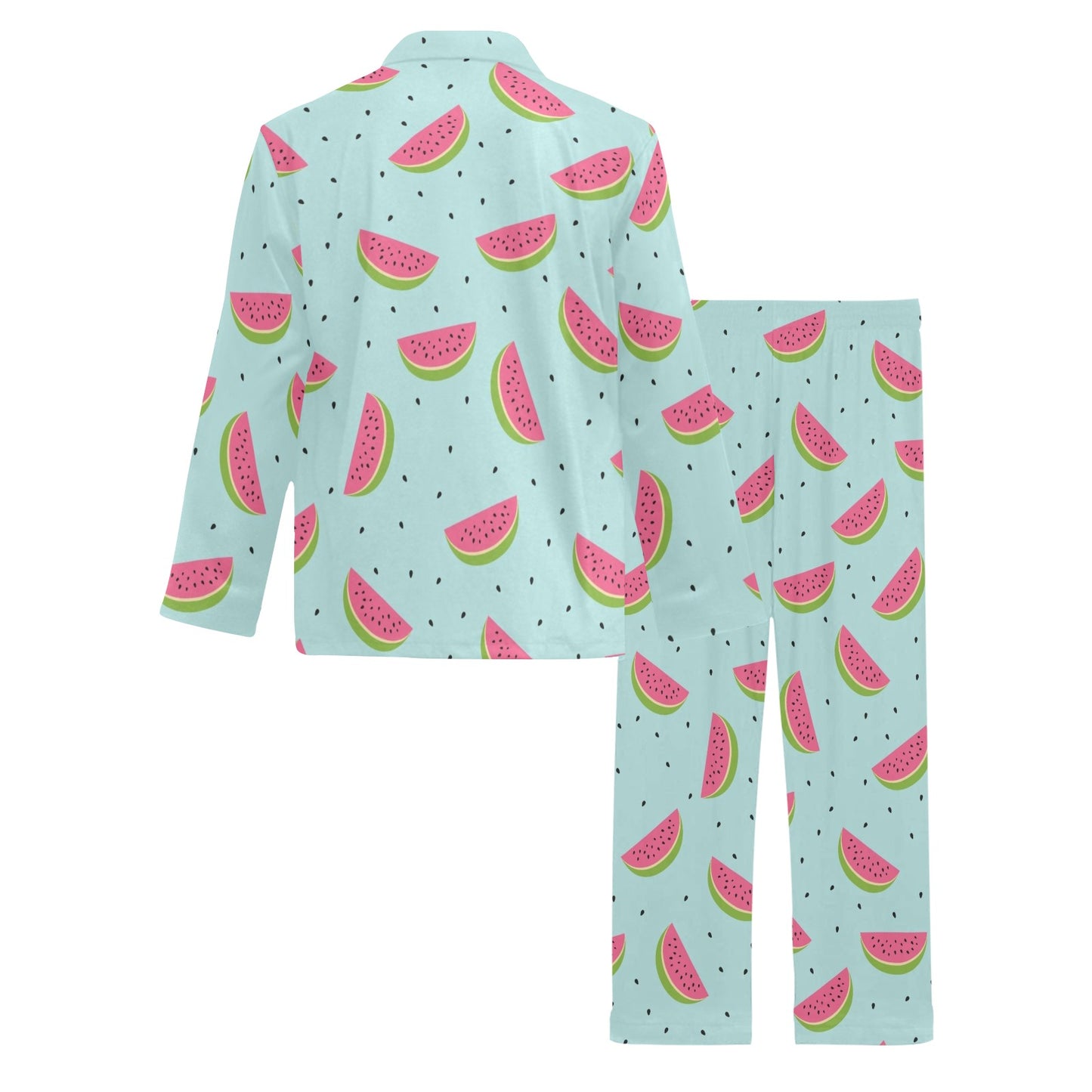 Watermelon Pattern Print Design WM06 Men's Long Pajama Set