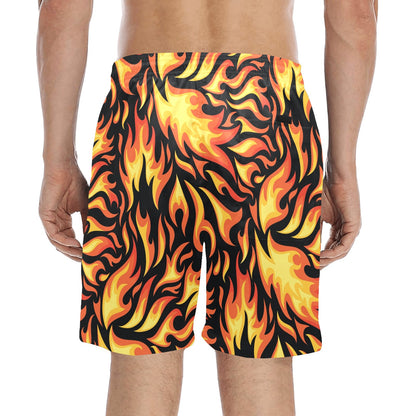 Flame Fire Design Pattern Men's Swim Trunks Beach Shorts