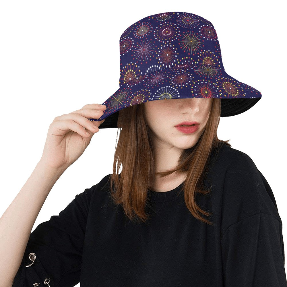 Firework Flower Style Print Design LKS302 Unisex Bucket Hat