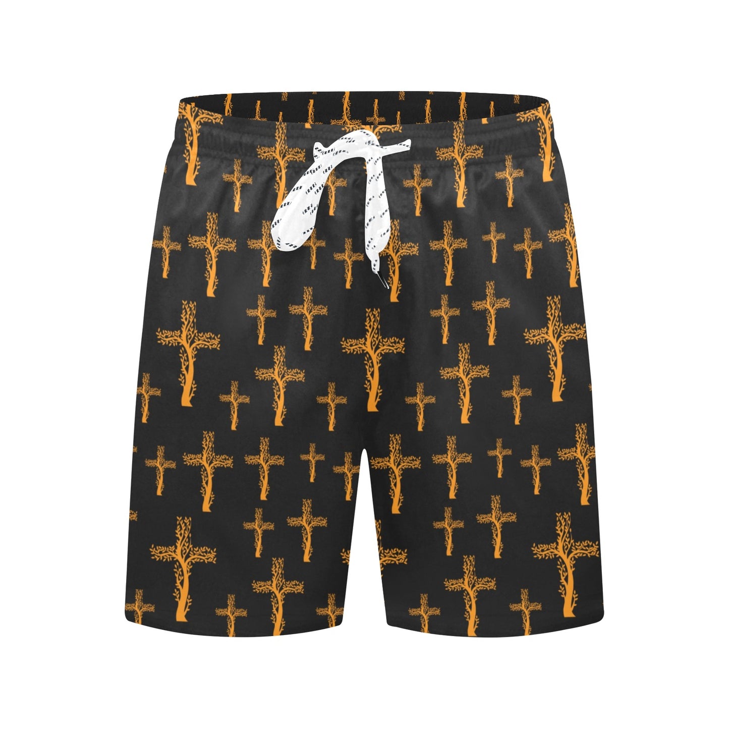 Christian Tree of Life Cross Design Men's Swim Trunks Beach Shorts