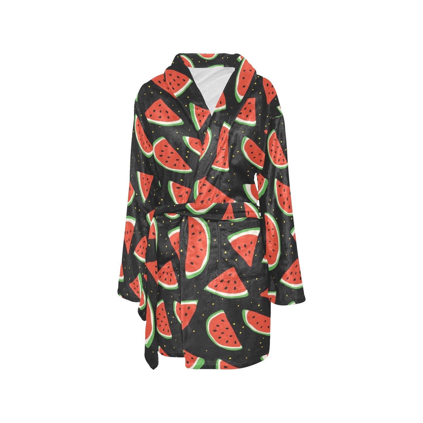 Watermelon Pattern Print Design WM09 Women's Fleece Robe