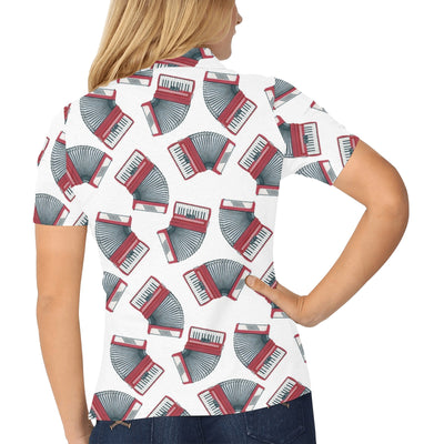 Accordion Pattern Print Design 03 Women's Polo Shirt