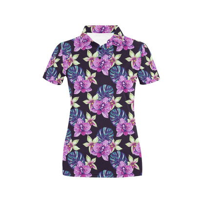 Orchid Pattern Print Design OR010 Women's Polo Shirt