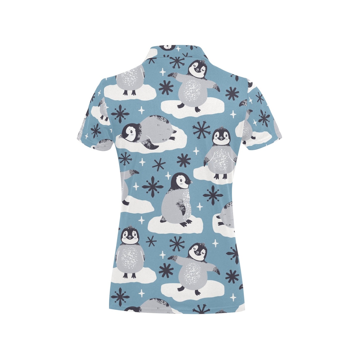 Penguin Pattern Print Design A05 Women's Polo Shirt