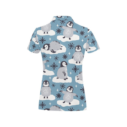 Penguin Pattern Print Design A05 Women's Polo Shirt