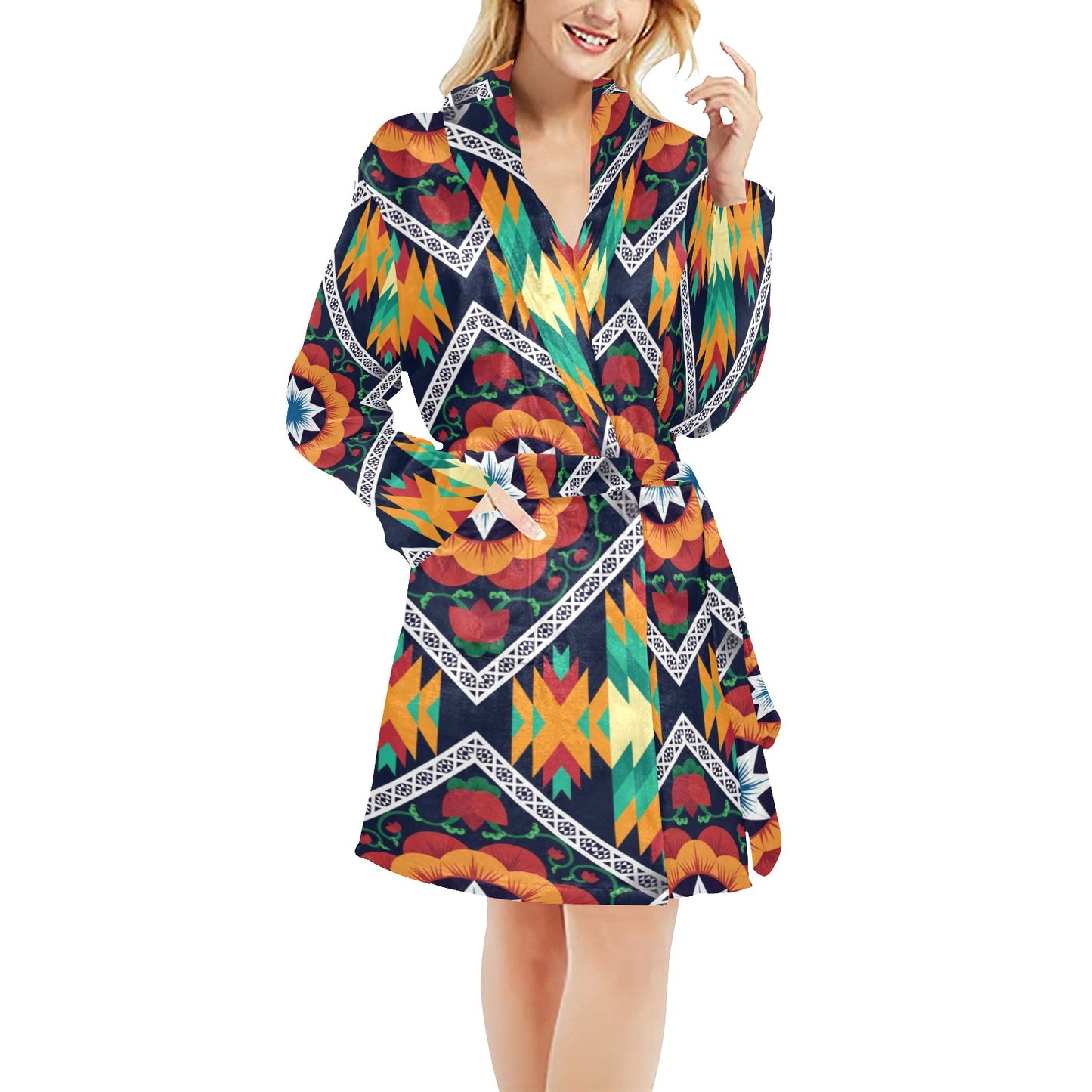 African Kente Women's Fleece Robe