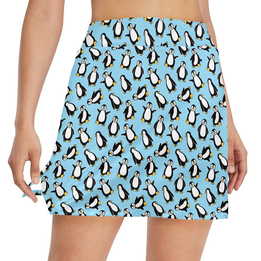 Penguin Happy Print 17" Golf & Pickleball Skort with Pockets