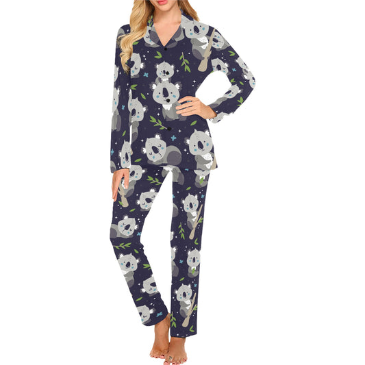 Koala Pattern Print Design 04 Women's Long Pajama Set