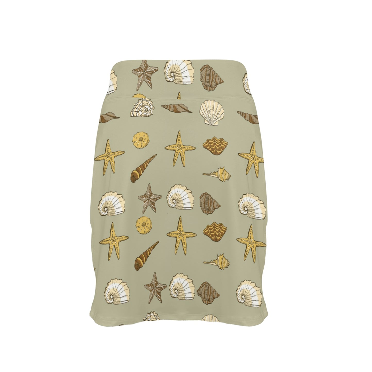 Seashell Beach Print Design LKS303 17" Golf & Pickleball Skort with Pockets