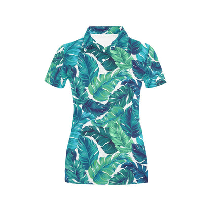 Brightness Tropical Palm Leaves Women's Polo Shirt