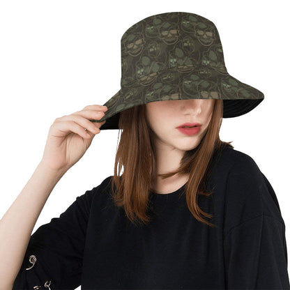 Skull Camo Style Print Design LKS308 Unisex Bucket Hat