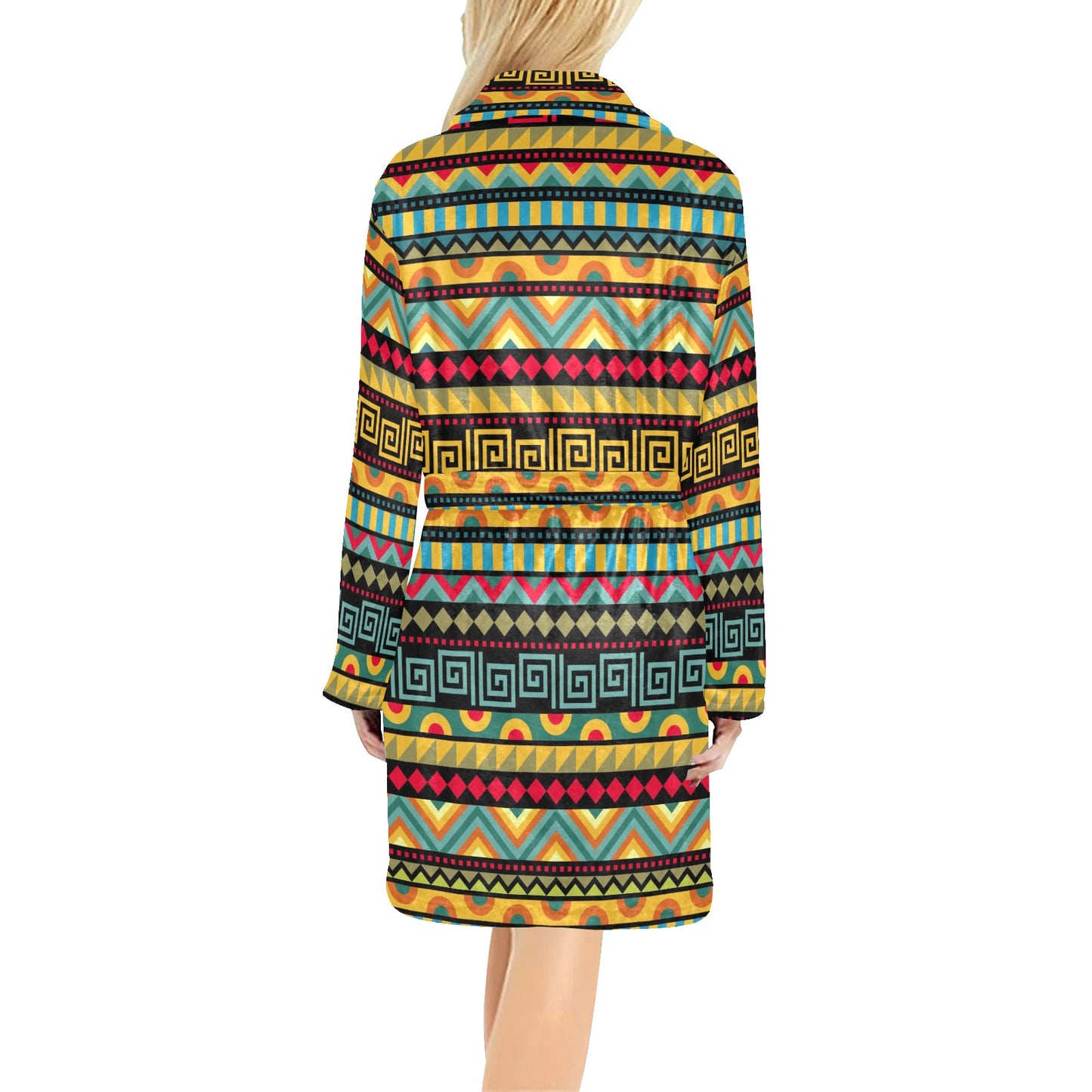 African Pattern Print Design 03 Women's Fleece Robe