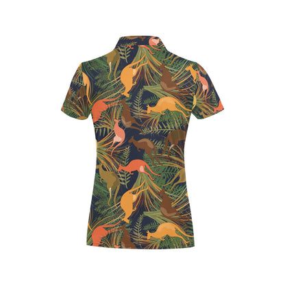 Kangaroos Pattern Print Design 07 Women's Polo Shirt