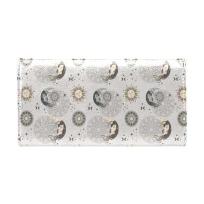 Sun Moon Print Design LKS302 Women's Trifold Wallet