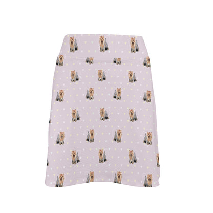 Yorkshire Terriers Print Design LKS302 17" Golf & Pickleball Skort with Pockets