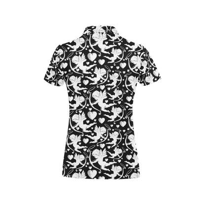 Cupid Pattern Print Design 04 Women's Polo Shirt