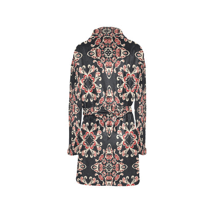 Medallion Pattern Print Design 01 Women's Fleece Robe