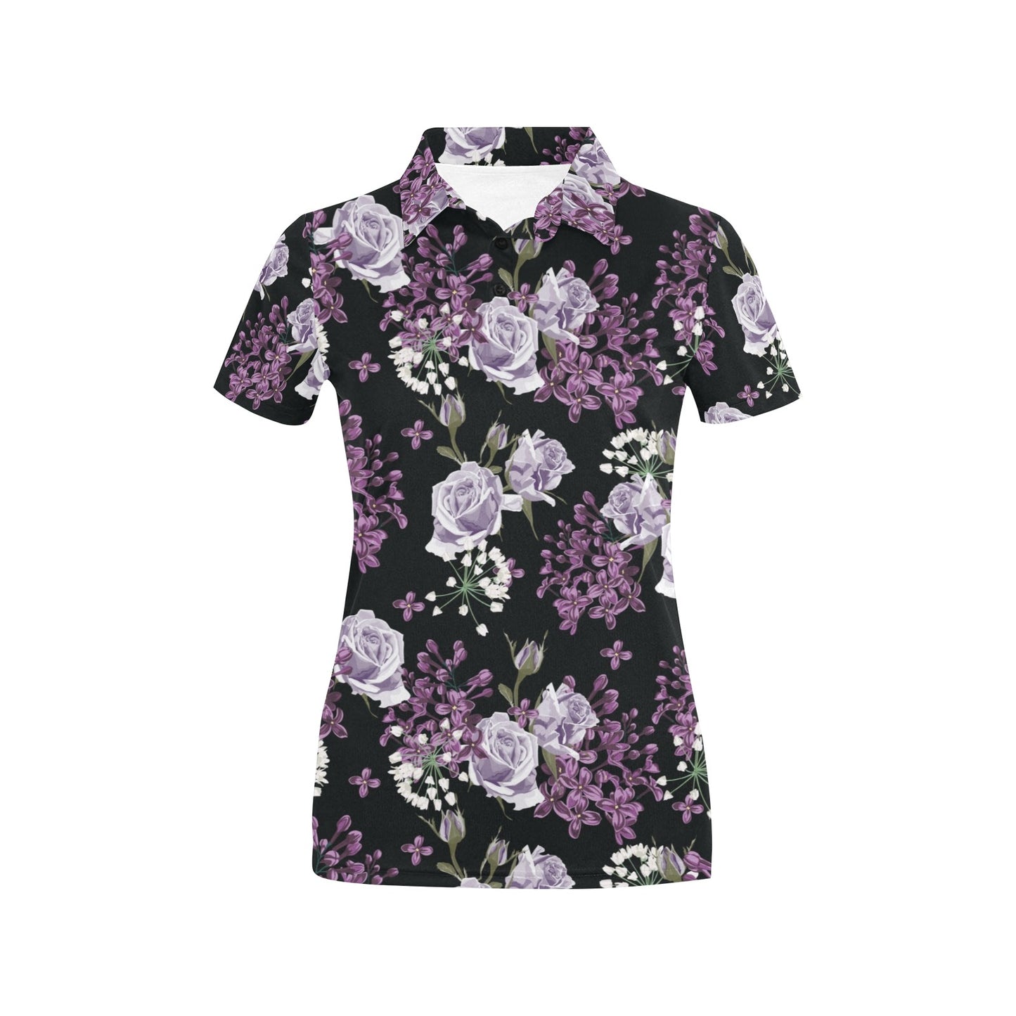 Lilac Pattern Print Design LI04 Women's Polo Shirt