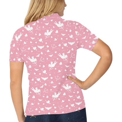 Cupid Pattern Print Design 03 Women's Polo Shirt