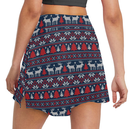 Reindeer Print Design LKS405 17" Golf & Pickleball Skort with Pockets