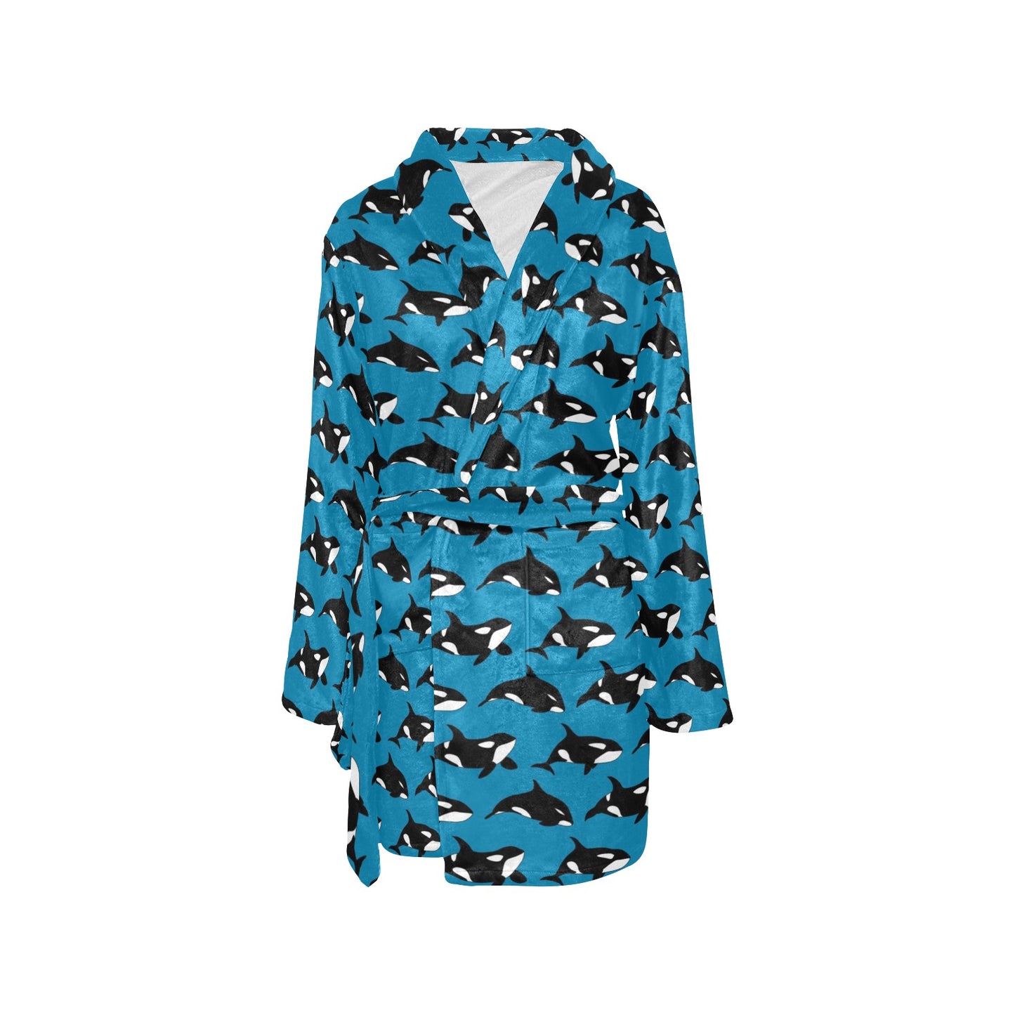 Whale Print Design LKS304 Women's Fleece Robe