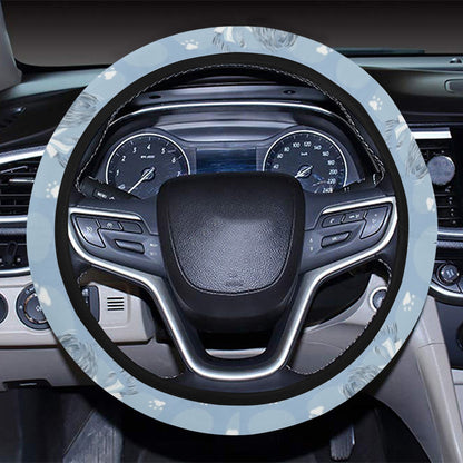 Scottish Terriers Print Design LKS308 Steering Wheel Cover with Elastic Edge