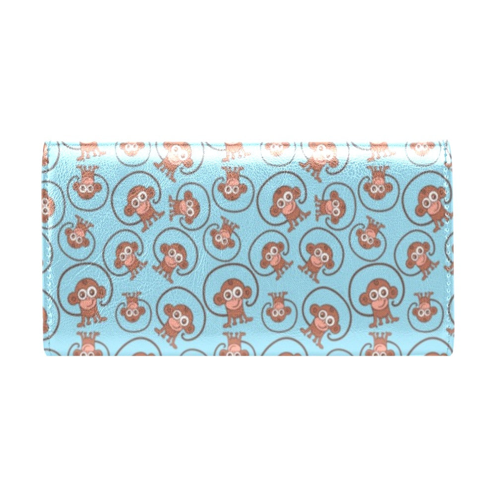 Monkey Cute Design Themed Print Women's Trifold Wallet