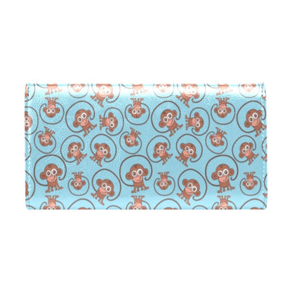 Monkey Cute Design Themed Print Women's Trifold Wallet