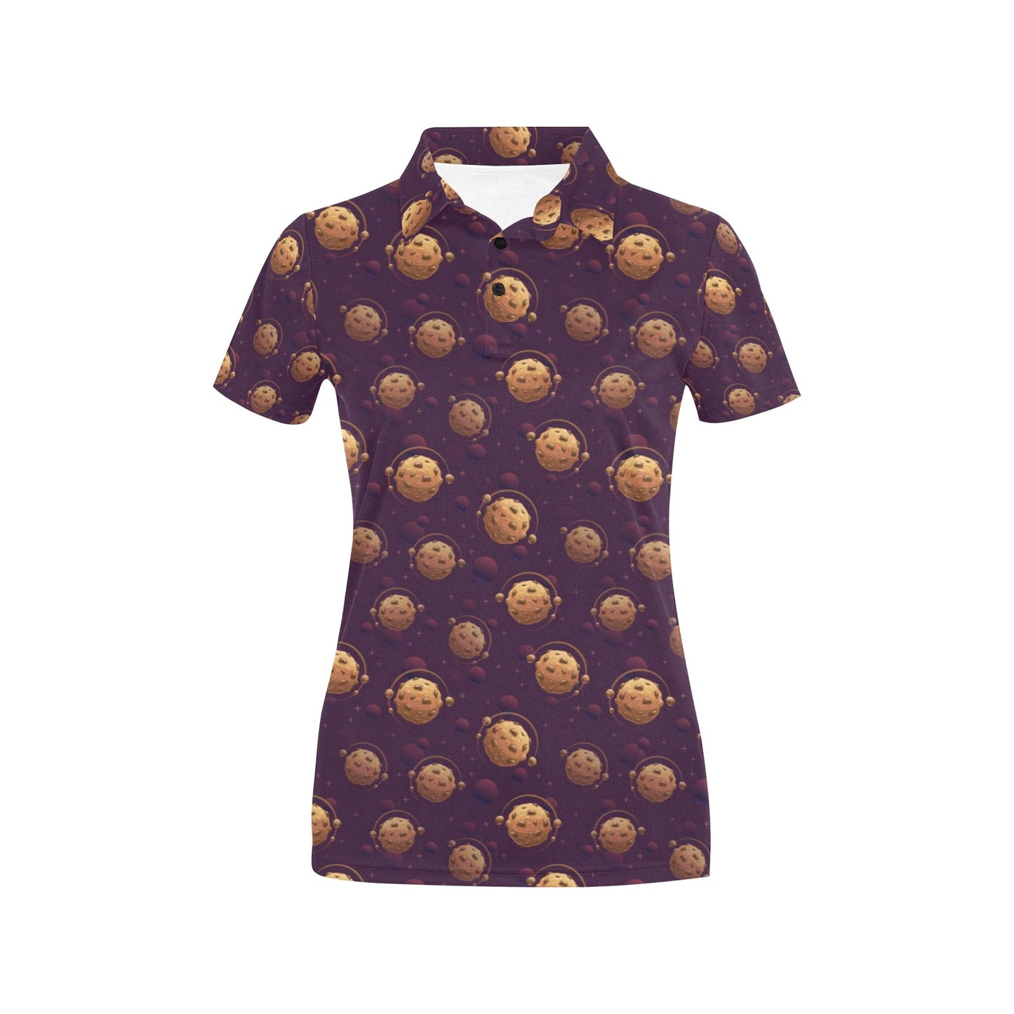 Cookie Pattern Print Design 03 Women's Polo Shirt