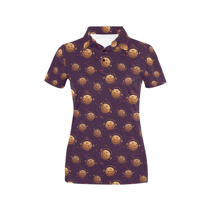 Cookie Pattern Print Design 03 Women's Polo Shirt