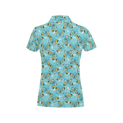 Butterfly Pattern Print Design 010 Women's Polo Shirt