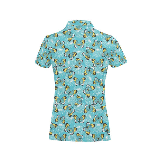 Butterfly Pattern Print Design 010 Women's Polo Shirt