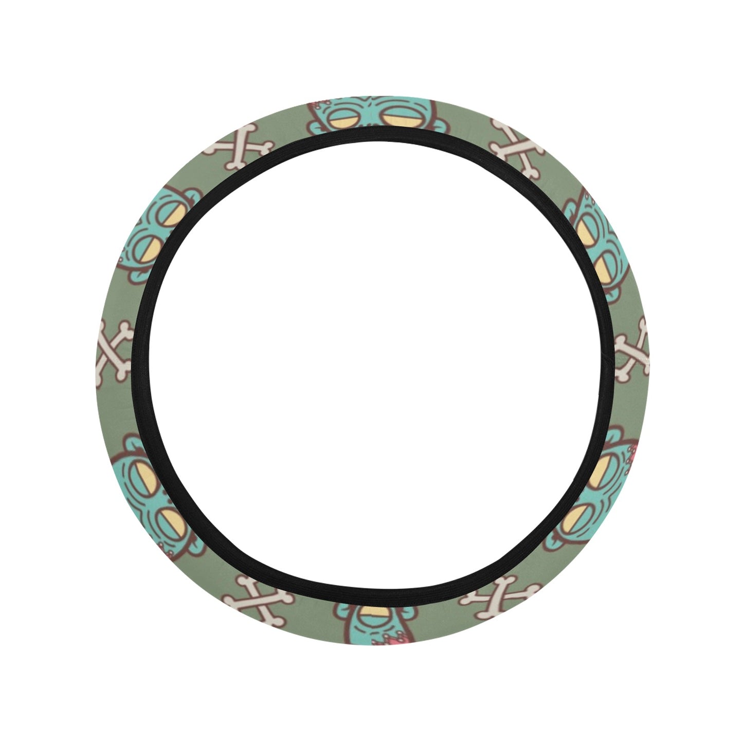 Zombie Print Design LKS301 Steering Wheel Cover with Elastic Edge