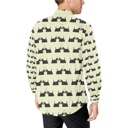 Scottish Terriers Print Design LKS304 Men's Long Sleeve Dress Shirt
