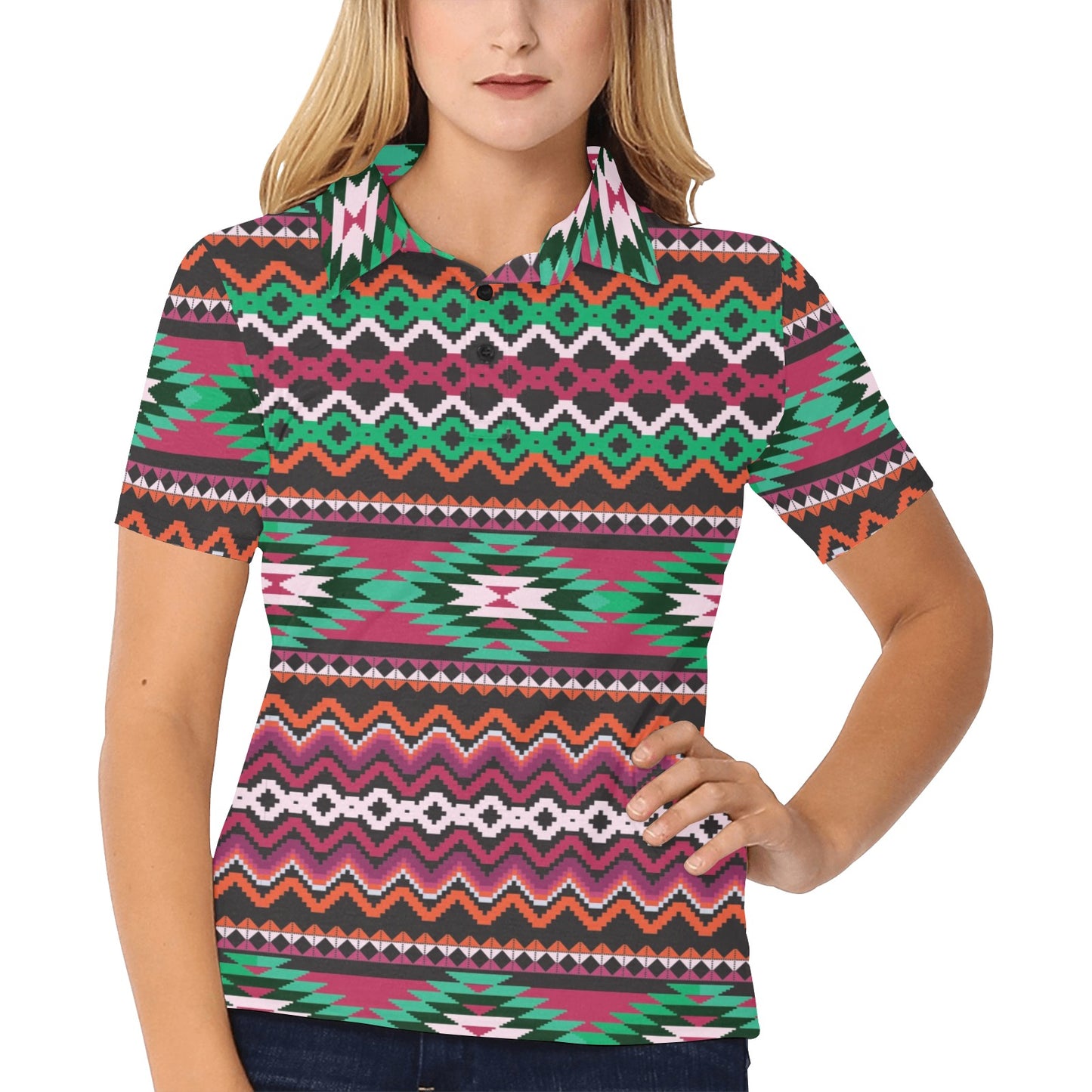Mexican Pattern Print Design 01 Women's Polo Shirt