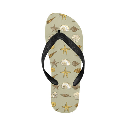Seashell Beach Print Design LKS303 Flip Flops