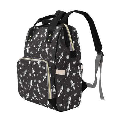 Space Rocket Print Design LKS303 Diaper Bag Backpack