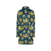 Sunflower Print Design LKS305 Women's Fleece Robe