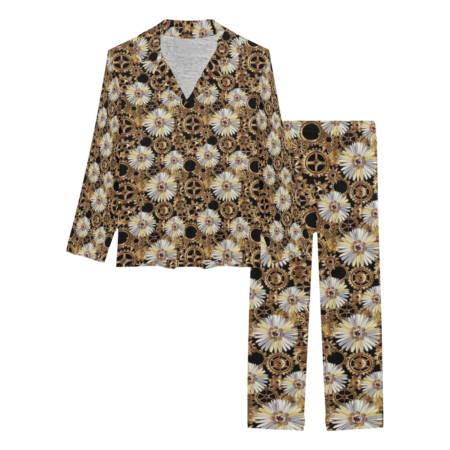 Steampunk Print Design LKS305 Women's Long Pajama Set