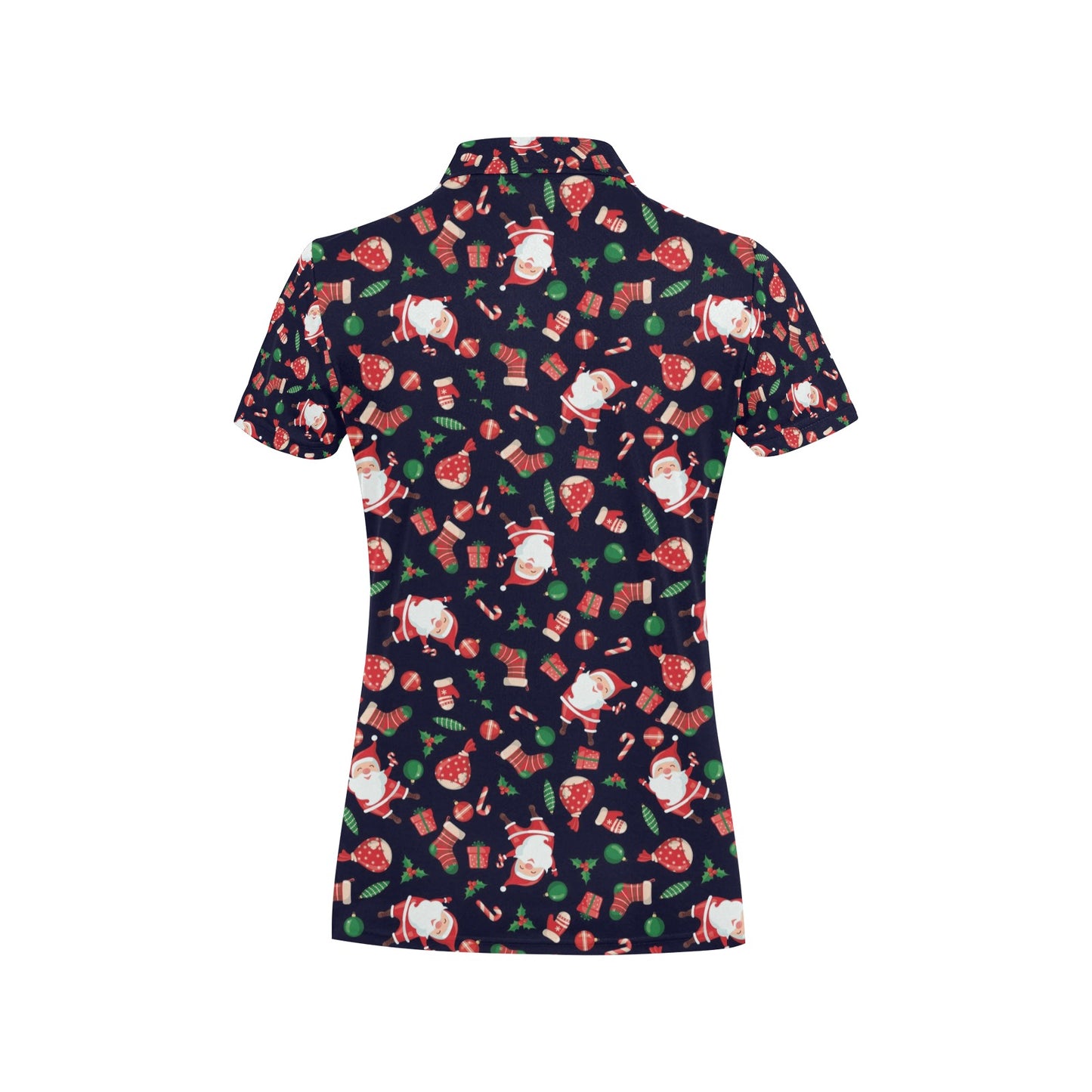 Santa Christmas Themed Print Design LKS304 Women's Polo Shirt