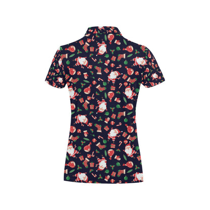 Santa Christmas Themed Print Design LKS304 Women's Polo Shirt